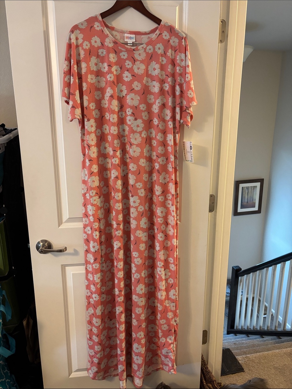 LuLaRoe Coral Pink Floral Maria Dress